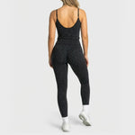 2Pcs Women Leopard Print Yoga Outfit Adjustable Strap Camisole Top High Waist Stretch Leggings Sports Pilates Workout Suit