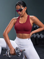 1PC Women Sports Bra Seamless Wireless Racerback Criss Cross Strappy Backless Yoga Crop Top Wide Strap Workout Gym Vest