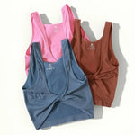 Women Rib Crop Top Seamless Tank Tops Sexy Underwear Deep V Streetwear Cropped Tee Summer Deep V Sports Camisole