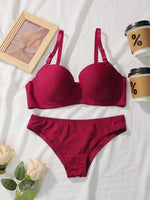 Hot selling solid color 2-piece underwear set multi-color daily four season Bra set comfortable to wear sexy Lingerie 2611