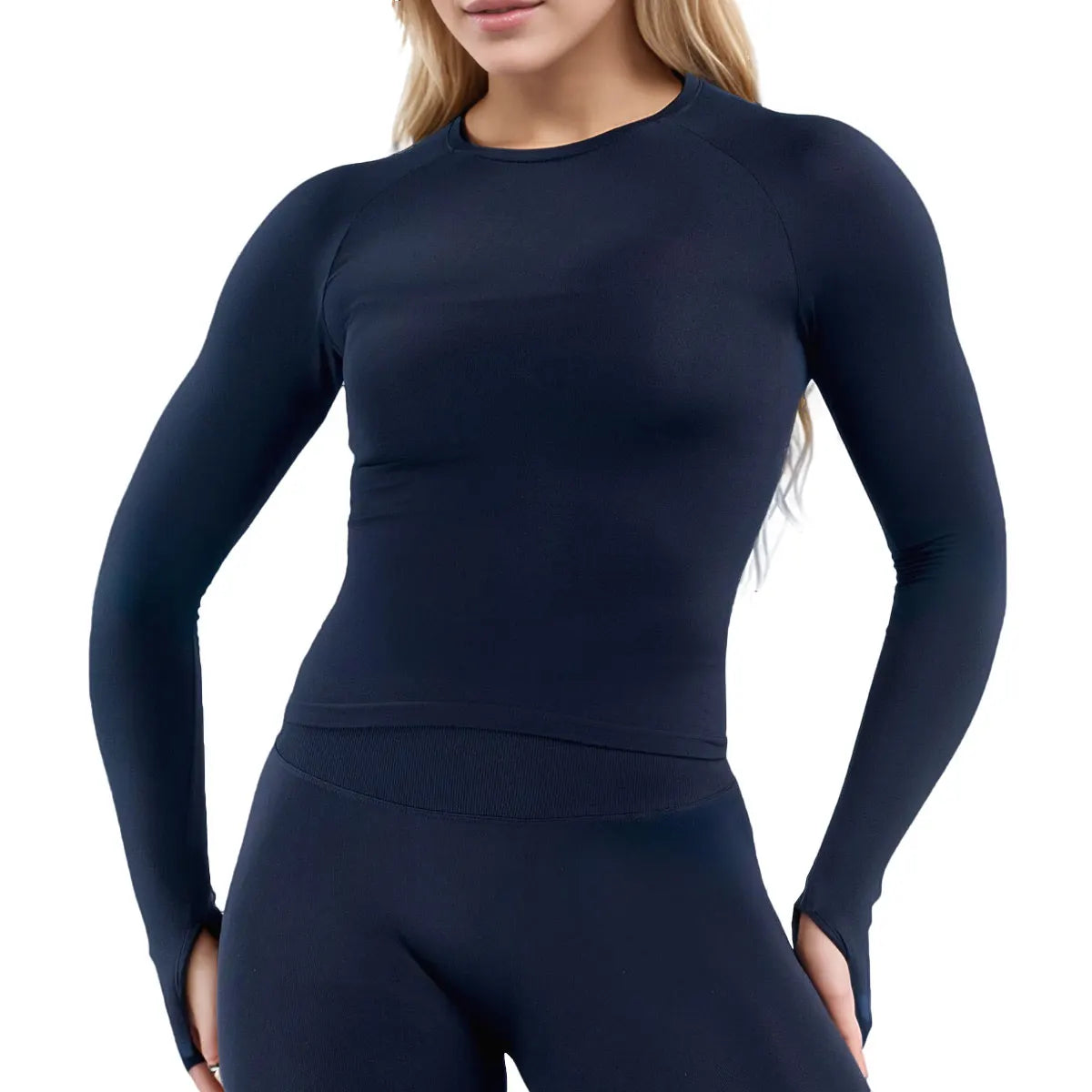 Long Sleeve Gym Top Women's Gym Clothes Fitness Yoga Tops Sport Shirt Seamless Dry Fit Quick Dry O Neck Running Workout Blouse