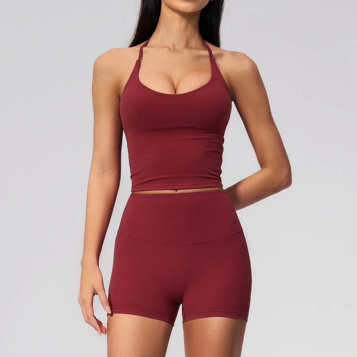 Quick Drying 2 Pcs Yoga Sets Women V Neck Slimming Sports Tank Top High Waist Shorts Fitness Suit Outwear Gym Running Tracksuits