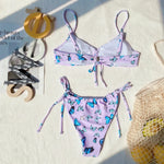 2026 New Sexy Bikini Women Drawstring Rainbow Butterfly Print Swimwear Swimsuit Female Bikinis Set Bathing Suit Banadores Mujer