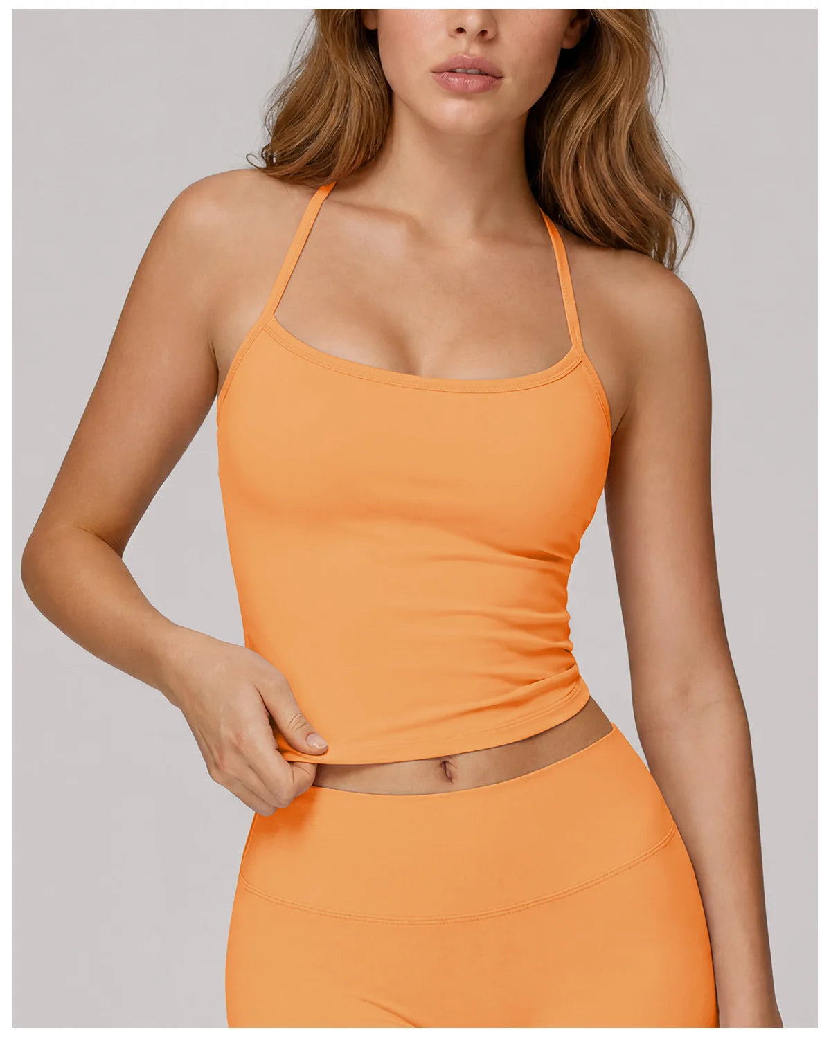 Hanging Neck Camisole Yoga Sets Women Nude Hollow Back Cross Slim Sports Tank Top High Waist Wide Leg Capri Pants Fitness Suits