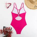 2025 New Brown Bodysuit One Piece Swimsuit Women Thong Swimwear Sexy Backless Bathing Suit Woman Monokini Beach Wear Black White