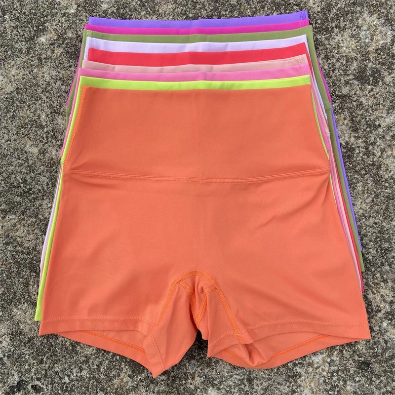 Solid Color High Waist Yoga Short Leg Women Fitness Sport ShortBike Soft Squatting Proof Comprehensive Training Jog Athletic