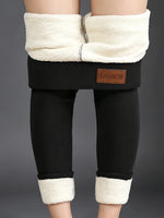 Winter Thicken Warm Leggings Women Lamb Cashmere Joggers High Waist Fleece Elastic Tights Warm Tights Pants Slim Velvet Legging
