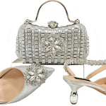Doershow Lastest Italian Design Fashion Style Ladies Shoes with Matching Bag Set 2024 Nigerian Shoes and Bag SetHKK1-6