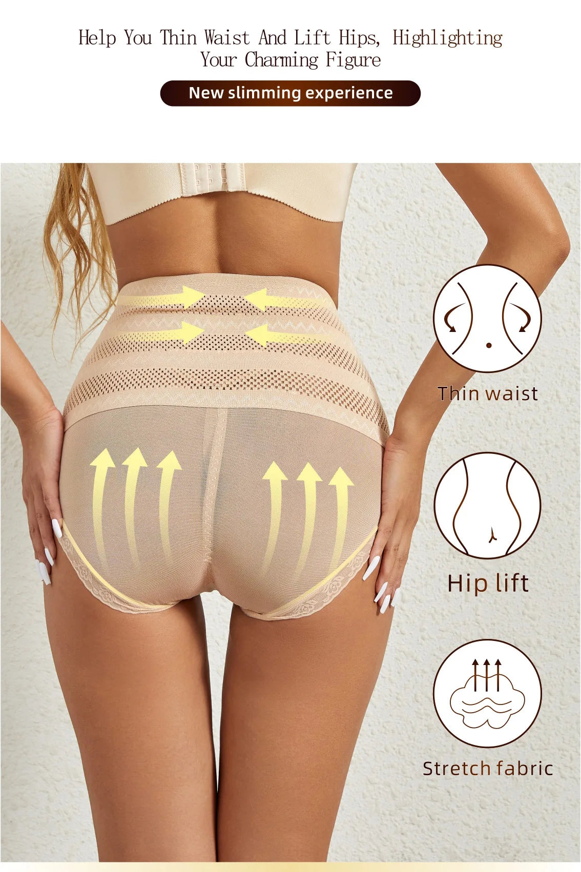 2Pcs/Set Bodyshaper Women Control Panties Tummy Control Bottom Belly Tightening Female Pants Lifting Hip High Waist Underwear