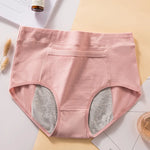 Women's High Waist Cotton Menstrual Panties Breathable Leak-Proof Culottes Safety Hygiene Briefs for Menstrual Comfort