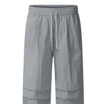 Women Sport Pants Wide Leg Elastic Waist Adjustable Drawstring Long Pants Solid Color Leisure Travel Cargo Trousers