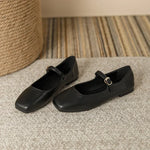 2025 Elegant Woman Square Toe Lolita Lady Barefoot Boat Gold Flats Elegant Soft Sole Ballerina Party Mary Jane Shoes