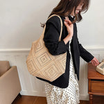 Yarn Hollow Out Large Capacity Shoulder Bags Summer New Ladies Bags Casual Soft Versatile Women's Handbags
