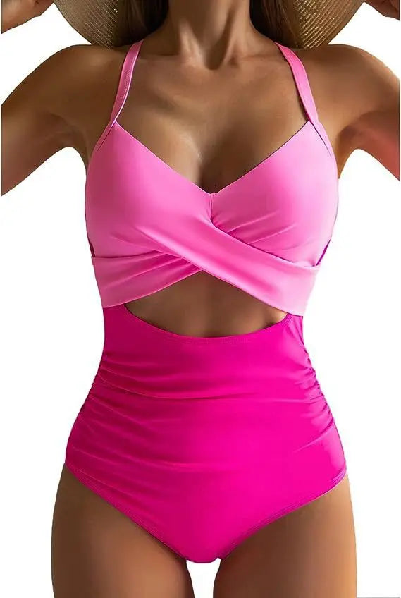 Leopard One Piece Swimsuit 2024 New Halter Push Up Swimwear Women Swimsuit Bathing Suit Beachwear Monokini Female Swimming Suits