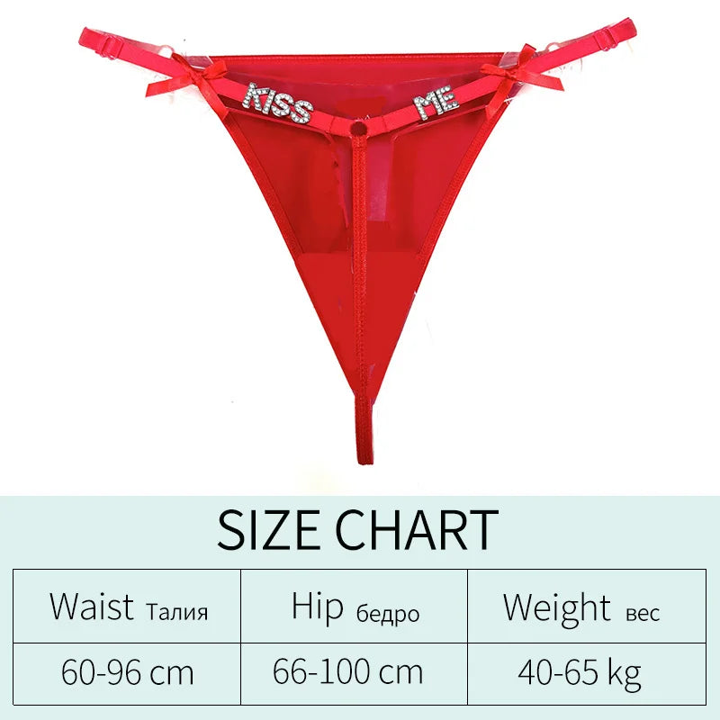 Sexy Girls Thong Women Panties Hot Metal Letter Chain G String Briefs Erotic Underwear Low Waist Female Intimates