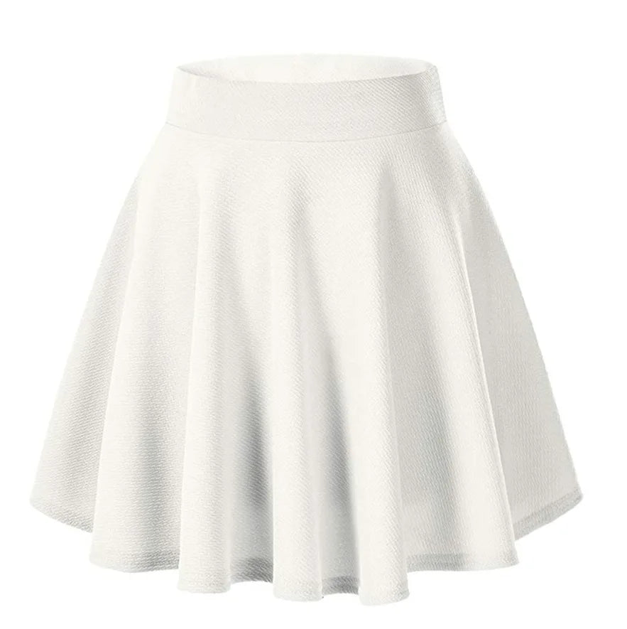 New Women Basic Skirts Summer Flared Casual Mini Skater Shorts Skirt Fashion School Pleated Fluffy Plus Size 5XL Red Short Skirt