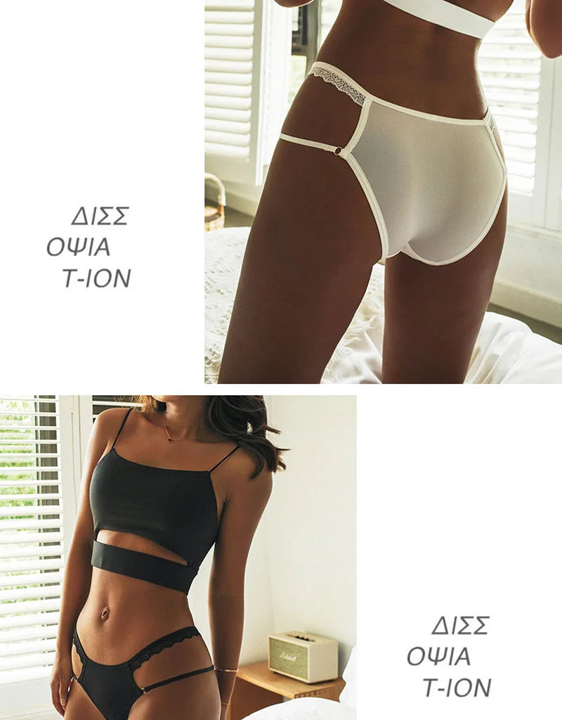 Ice Silk Seamless G String Lace Women Panties Sexy Thong Girls Underwear Female Briefs Low Waist Intimates Fitness Lingerie