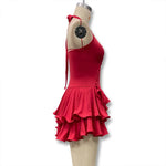 Hot Girl Slim Halter Neck Mini Dress Solid Color V-neck Single-breasted Layered Ruffles Bodycon Short Dresses Fashion Female New