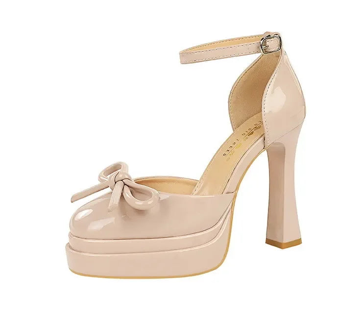 BIGTREE Model Catwalk Sequined Platform Pumps for Women Sexy Bowknot Party Nachtclub Stripper Heels Pole Dance Shoes Size 34-40
