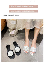 High End Luxury Flower Slippers Women Camellia Shoes Open Toe Slides Femme Outside&Home Pantuflas Sandals Ladies Flip Flops