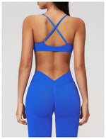 Backless Yoga Bra Woman Gym Tops Sports Bra Strap Cross Back Womens Underwear Adjustable Shoulder Strap Inner Padded Yoga Vest