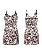New Sexy Black Nightgown for Women Red HeartLove Print Satin Lace Trim Mini Chemise Adjustable Spaghetti Strap Lingerie