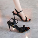 LargeWomen's Sandals 2026 Summer High Heels Fashion Open Toe Sandals Buckle Party ShoesHeels Wedding Shoes