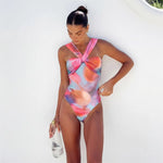 One Piece Swimsuit 2025 New Sexy Solid White Ruffle Swimwear Women Yellow Bathing Suit Beach Wear Backless Monokini