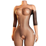 Plus Size Erotic Sexy Lingerie Bling Rhinestone Fishnet Bodysuit Transparent Sex Dress Women Mesh Tights Sexy Exotic Body Socks