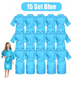 6-15Pcs Multicolors Spa Robes for Girls Spa Birthday Kimono for Girls Soft Silk Satin Slumber Sleepover Pyjama Party Supplies