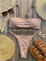 2026 Shiny Sequins Bandeau Bikini Women Swimwear Female Swimsuit Two-pieces Bikini Set Bather Bathing Suit Swim Lady Beachwear