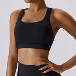 Hearuisavy Sports Bra Gym Underwear High Strength Shockproof Running Yoga Crop Top Breathable Pilates Push Up Fitness Tops Women