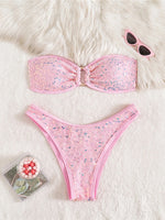 Sequins Shiny Bling Bandeau Bikini Female Swimsuit Women Swimwear Two-pieces Bikini set Brazilian Bather Bathing Suit Swim K7311