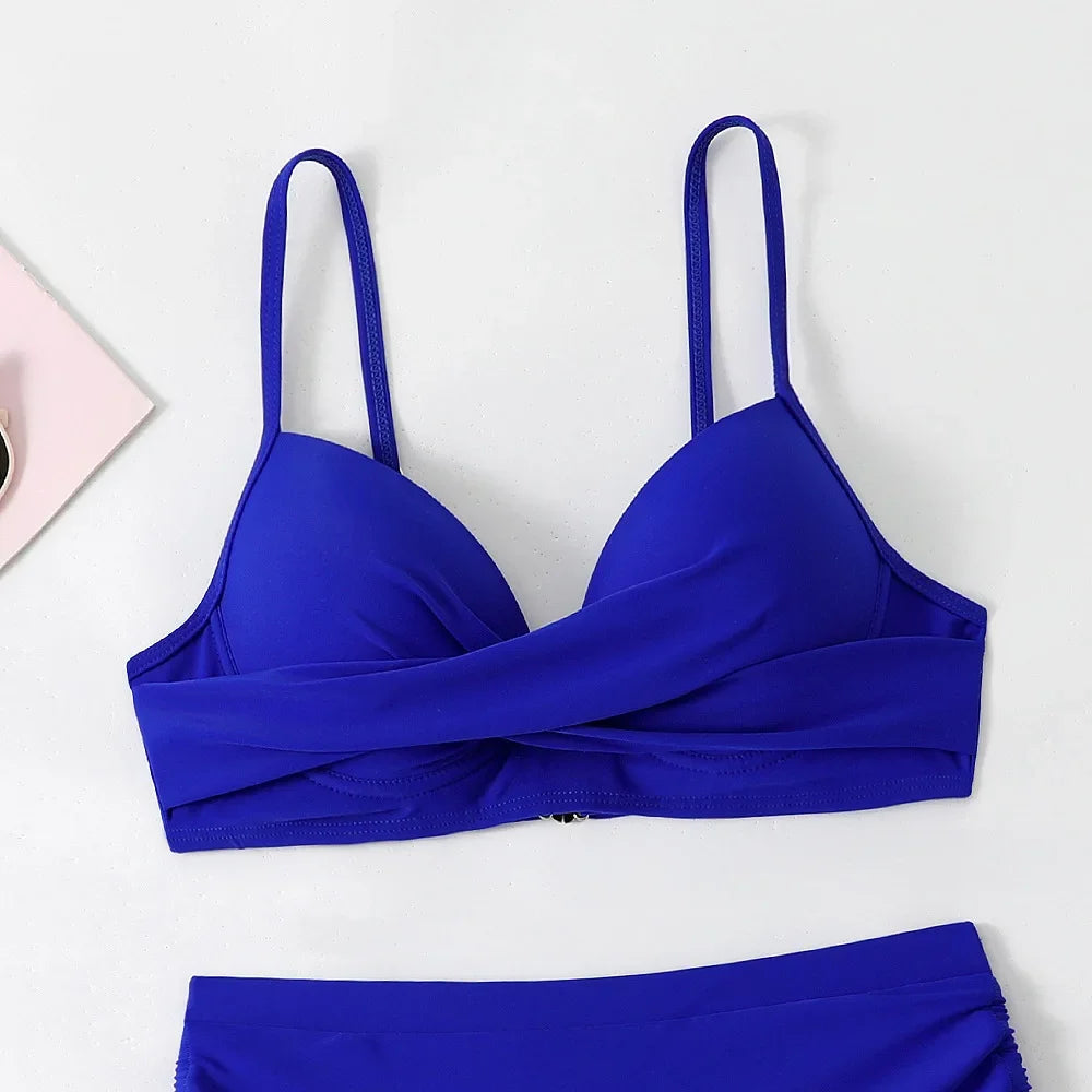 High Waist Bikini Set Sexy Push Up Swimsuit Women Black Beachwear Tummy Control Swimwear Drawstring Bathing Suit Bikinis 2026
