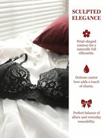 Black Lace Bra Women Push Up Sexy Eyelash Trim French Elegance Underwear Lingerie Lace Bralette Adjustable Straps Intimate A3166
