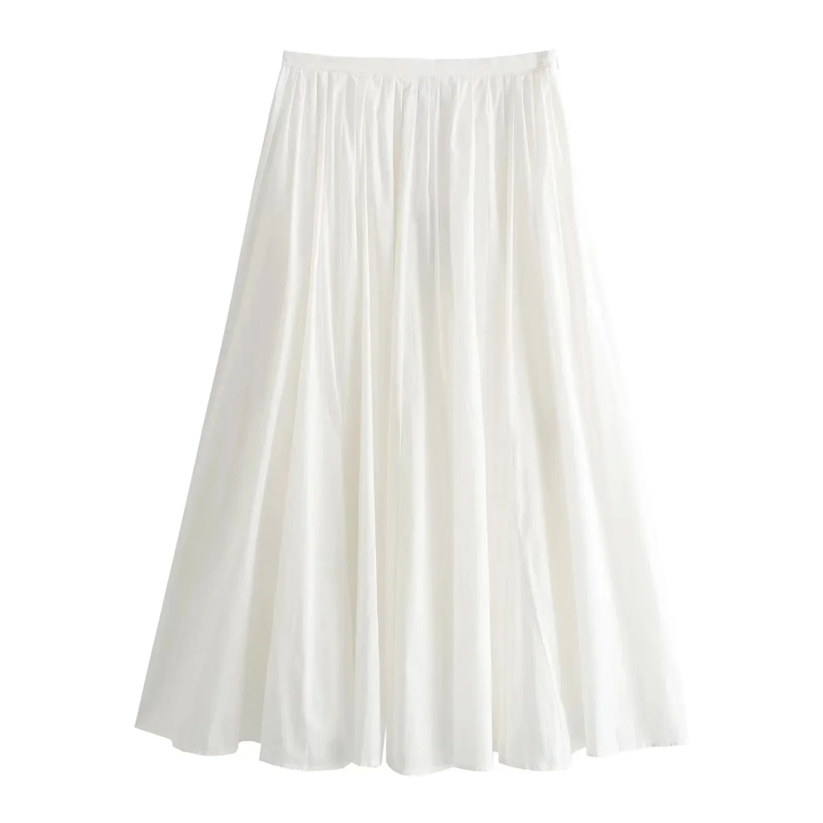 Foridol Solid White A-line Long Skirt Spring Summer Women Elegant Pleated Skirt Bottoms 2025 High Waist Female Faldas Mujer