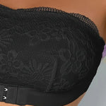 Women's Strapless Bra Floral Lace Front Closure Bra Wireless Full Coverage Tube Top Bandeau No Underwire Seamless Bralette