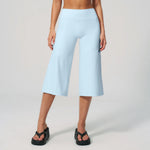 Women Yoga Capri Pants Wide Legs High Waist Yoga Pants Push Up Sport Running Fitness Capri Pants Loose Workout Gym Capri Pants