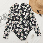 2026 Surfing Sport Swimsuit Long Sleeves Women One Piece SwimsuitSwimwear Solid Monokini Bathing Suit Tropical Bodysuit Female