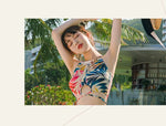 Print High Waist High Neck Swimsuit 3 Pcs Bikini Set Women Men's Swim Shorts Summer Surfing Suit Couples Bathing Suit Holiday