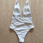 2025 High Cut Deep V Female Swimwear One Piece Swimsuit Women Backless Monokini High Waist Bathing Suit Swim Beachwear Bodysuit