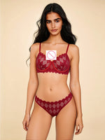 Pure desire thin bra set European and American sexy lingerie lace see-through bra set