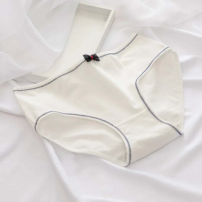 1Pc Women's Underwear Cotton Panties Comfort Briefs Low Waist Seamless Underpants Solid Color Lingerie