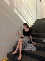 WOMENGAGA Korea Style 2023 Spring/Summer New High Waist Elegant Split Plaid Skirts Half Length Skirts Fashion Women 2023 22IV