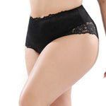 Beauwear Plus Size Women Panties Floral Lace Smooth Polyester Sexy Lace High-Rise Briefs Underwear 3XL-5XL
