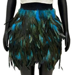 Festival Faux Feather Skirt Punk Gothic Style Hand-Stitched Design Stage Performance Punk Gothic Mini Short Skirt