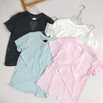 Women's Quick Drying Hollow out Back Sports T-Shirt Yoga Suit Top Short Sleeve Fitness Cover up