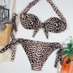 DEKA Dot Print Strapless Bikini Set Pattern Swimsuit Womens Bathing Suits Leopard Swimwear Pool Party Beach Sexy Beachwear