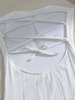 Sexy Bandeau Swimwear Women 2025 White Hollow Bandage Cross Drawstring One Piece Swimsuit Beach Bathing Suit Holiday Monokini