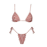 2Pcs Striped Swimsuit With Long Skirt Sexy Women Bikini Push Up Swimwear Halter Biquini Female Bathing Suit Slimming Beachwear